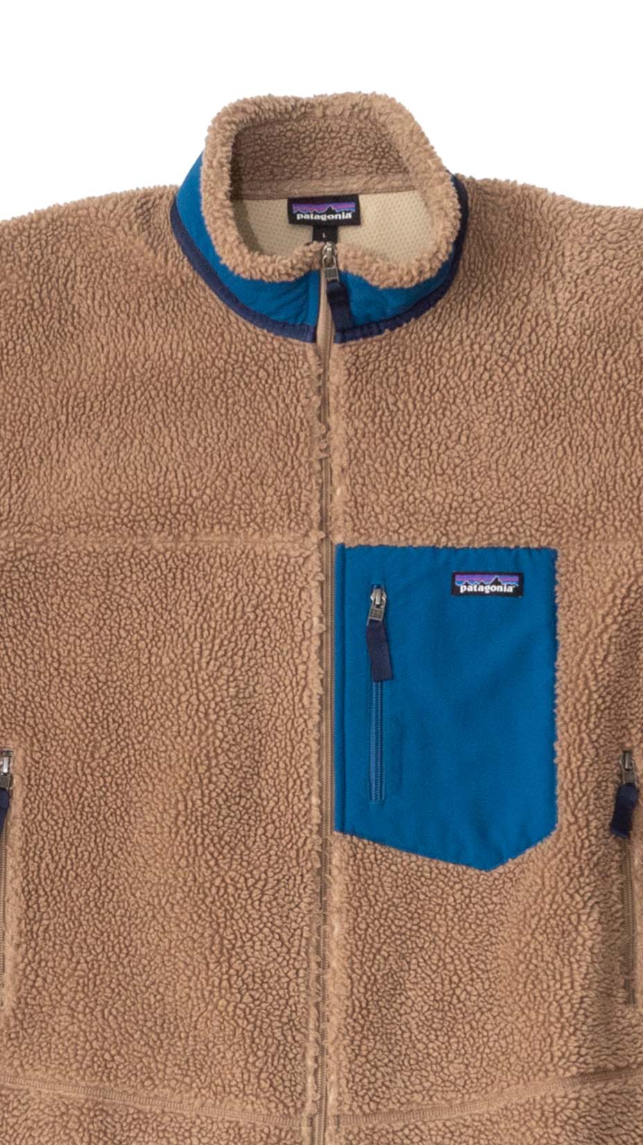 Patagonia Retro X Fleece Jacket, Brown/Blue, L