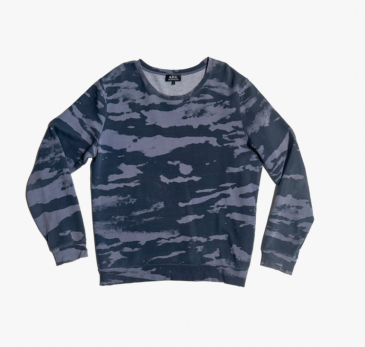 A.P.C Blue Camo Sweatshirt, L