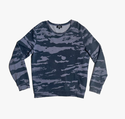 A.P.C Blue Camo Sweatshirt, L