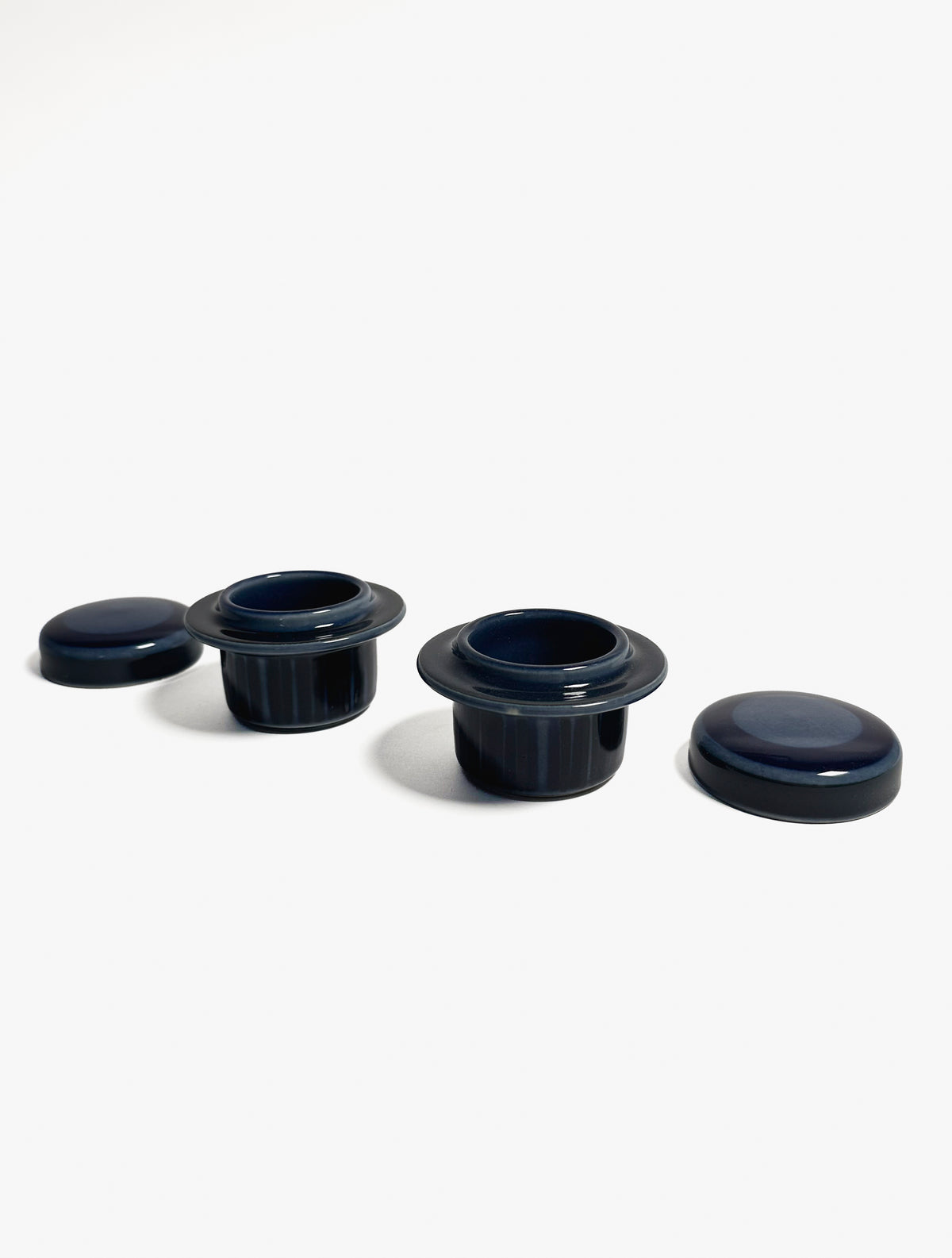 Arabia Kosmos, set of Egg Cups with lid, blue
